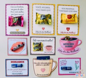 Cartão Lembrancinhas dia das Mulheres