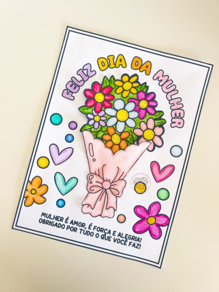 Cartão Buquê dia da  Mulher