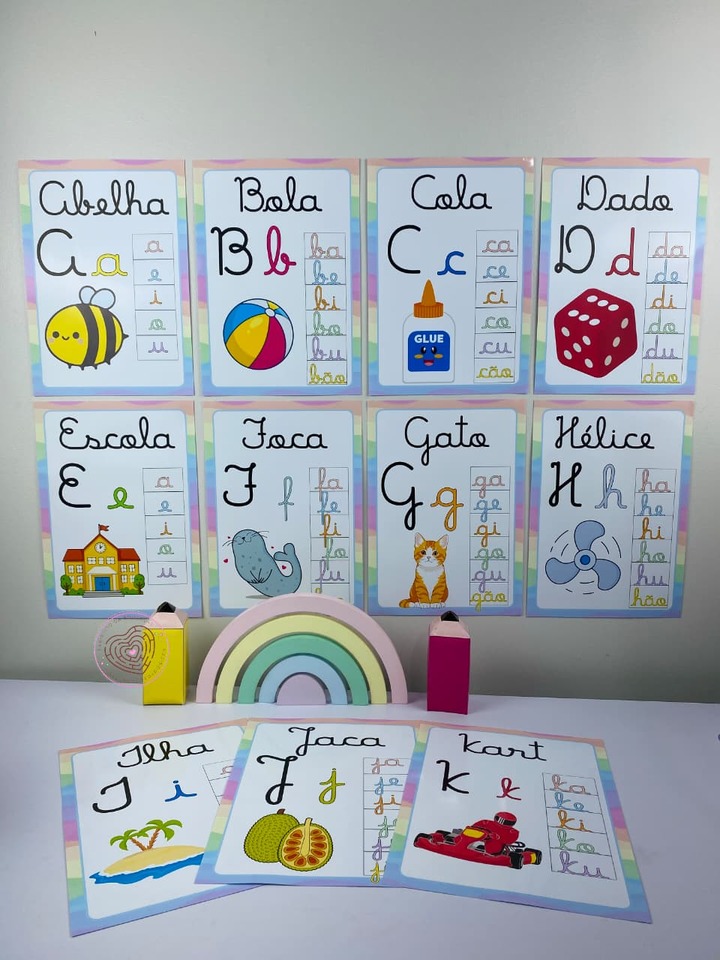 Alfabeto Silábico Cursivo de Parede